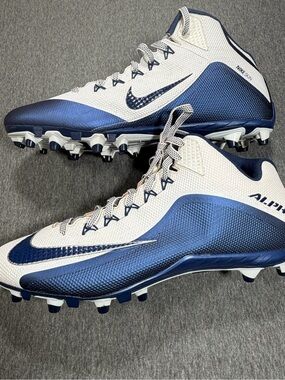 Nike Alpha Pro 3 2/3 TD Football Cleats 719932-144 Navy/White Mens 14